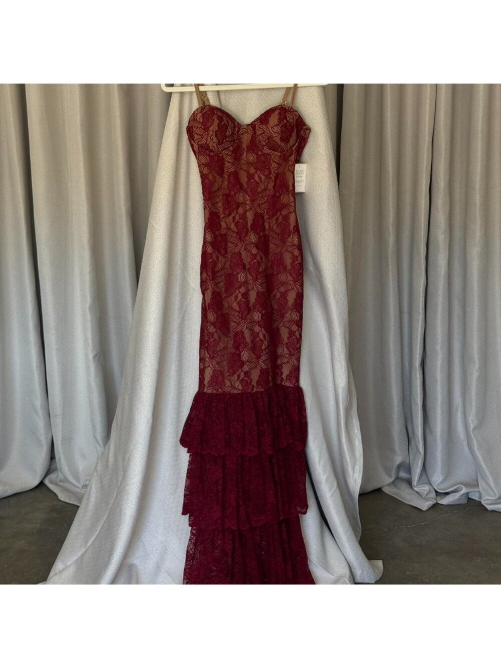 Jluxlabel Red Lace Corset Mermaid Gown Size S - Picture 3 of 8
